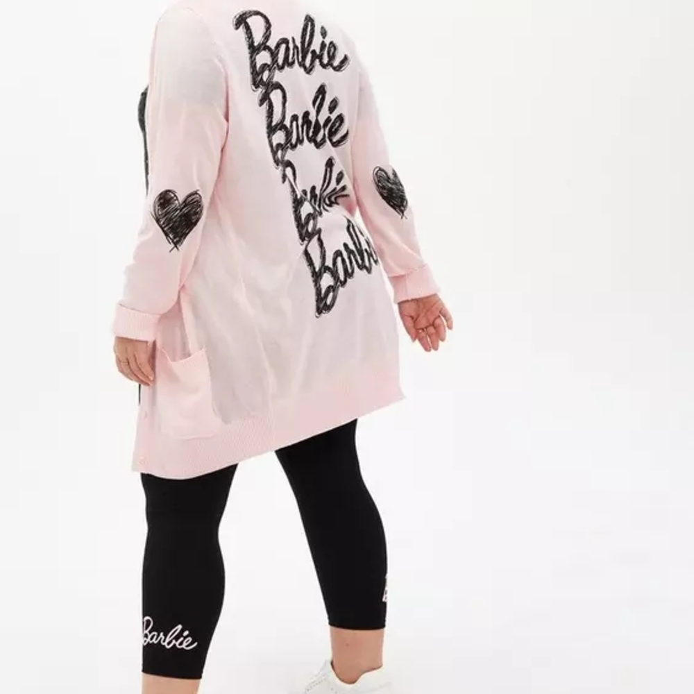 Torrid Pink Barbie Cardigan & Capri Leggings